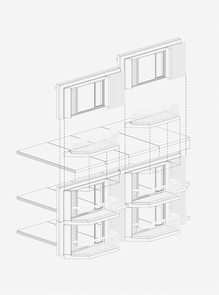 Prefab bouwen met een snelheid van één verdieping per week